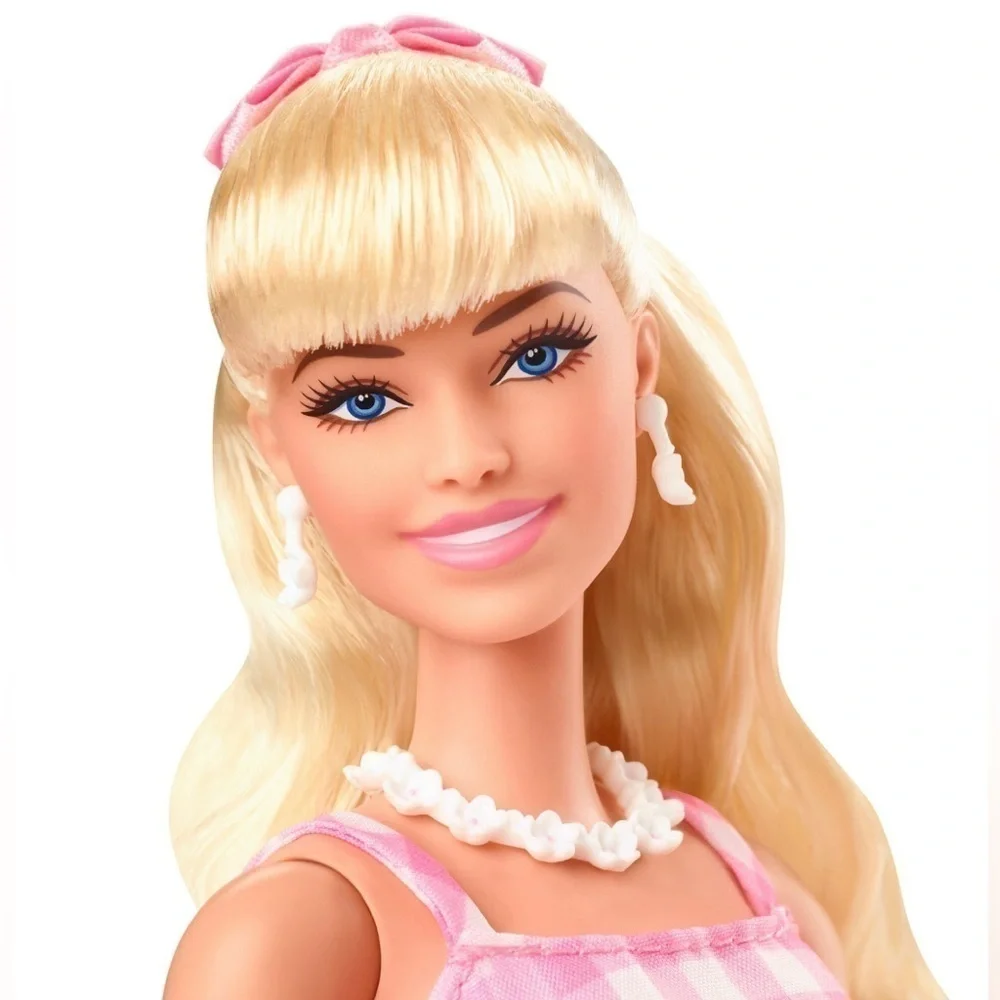 Barbie-The Movie Doll-Margot Robbie as Barbie-Pink Gingham Dress - HPJ96 NWT